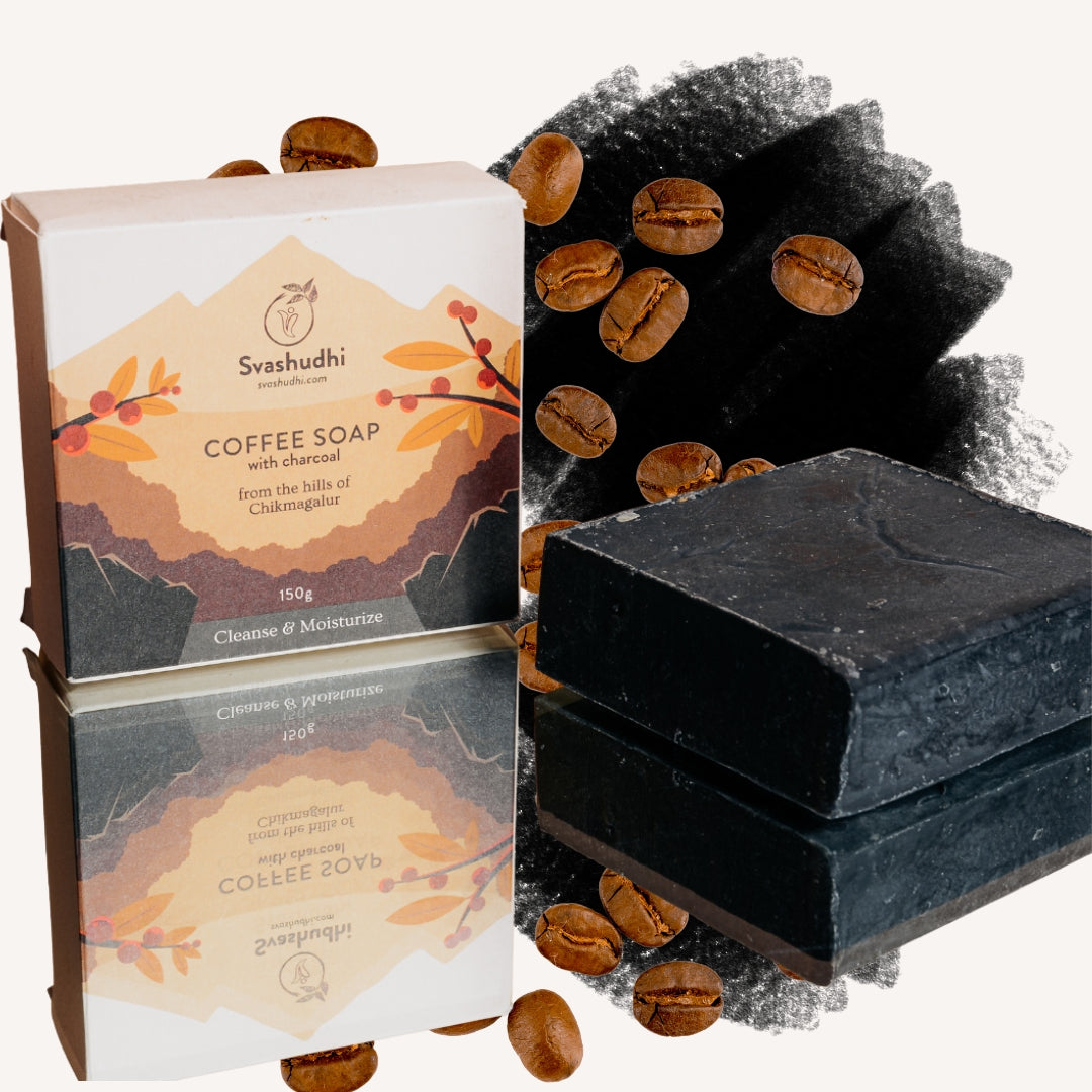 Cold-Processed Coffee Soap with Charcoal | Ideal for Oily and Acne Prone Skin | Deep Cleanse | Nourish | Exfoliate | Moisturise |  150 gms