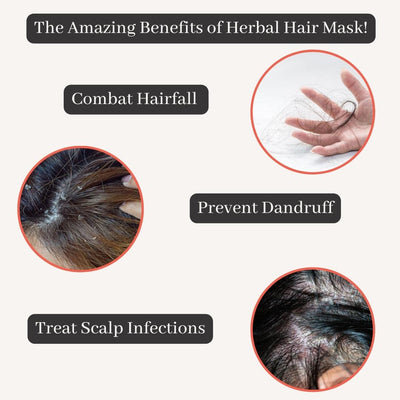 All Natural Herbal Hair Mask | Anti-microbial | Anti - Dandruff | Repair Damaged Hair | Combat Hair Fall | 50 gms